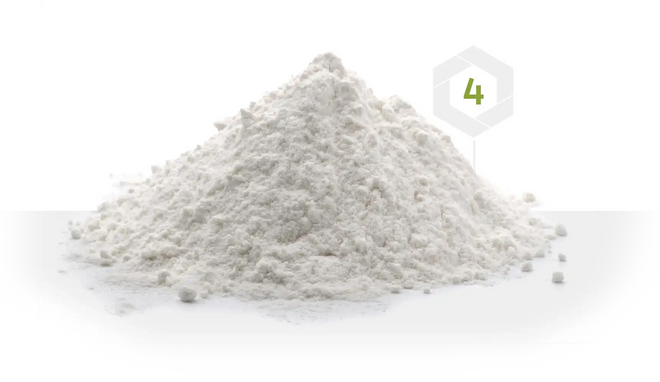 Pile of white powder.