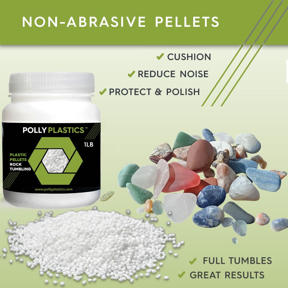 Plastic pellets for rock tumbling