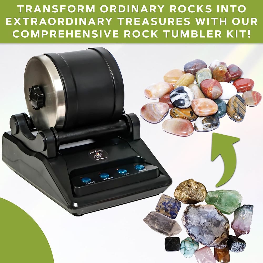 Rock Tumbler Kit Turn Rough Rocks into Beautiful Gem With Button 7Day  Polish NEW