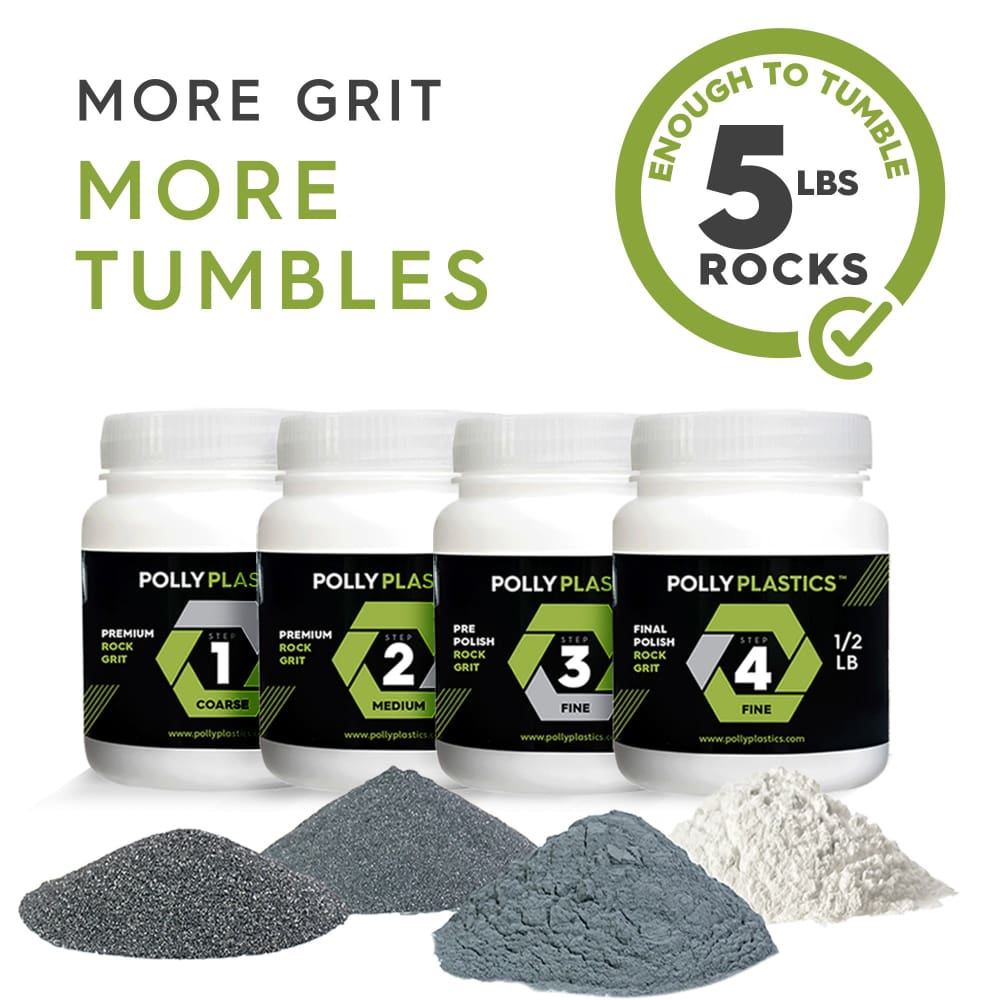 thumbnail image 2 of 10 LBS Large Weight 4 Step Rock Tumbler Grit Kit, Tumbling Media Refill 2 of 12