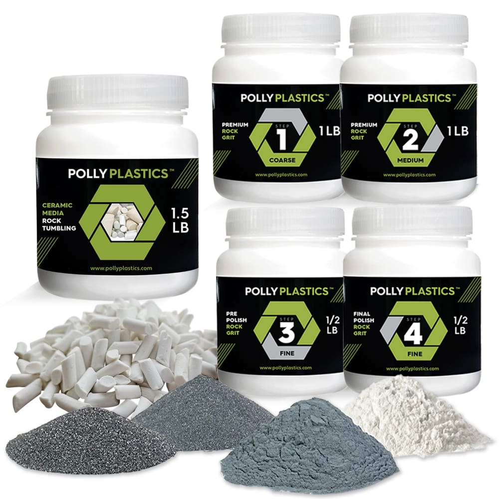 Polly Plastics Rock Tumbling Grit Kit with Ceramic Filler